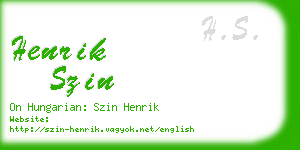 henrik szin business card